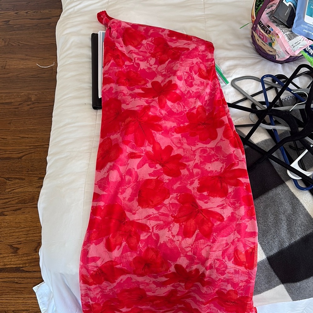 Floral one shoulder dress